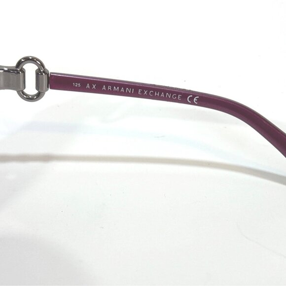 Armani Exchange Womens Purple Aviator Sunglasses With Metal Accents - Picture 3 of 4